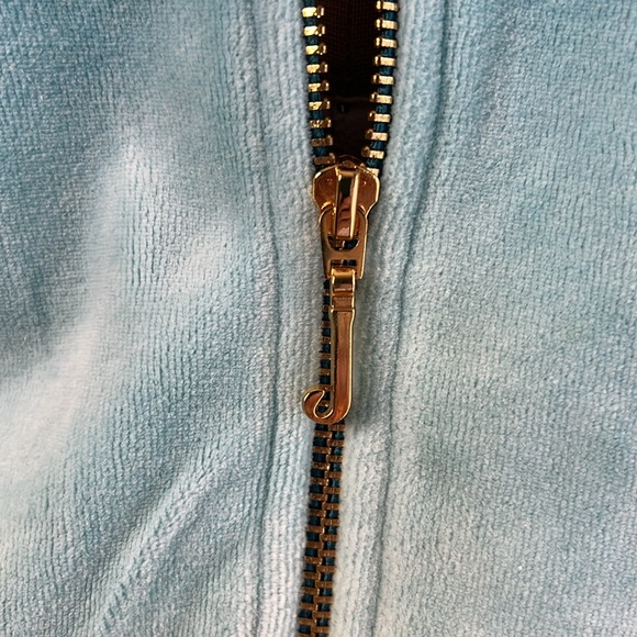 📌SOLD📌 GUC Vintage Y2K Juicy Couture Ombre Blue Velour Zip Up Hoodie  SZ-XL - Picture 5 of 16
